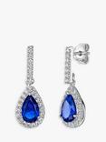 Jools by Jenny Brown Cubic Zirconia Teardrop Drop Earrings, Silver/Blue