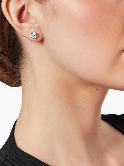 Jools by Jenny Brown Cubic Zirconia Scalloped Stud Earrings, Silver - view 2, Silver