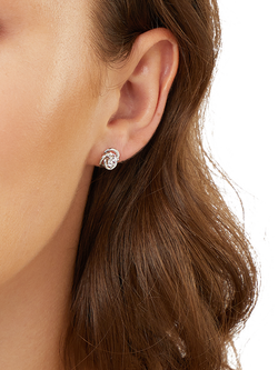 Jools by Jenny Brown Cubic Zirconia Venn Circle Stud Earrings - view 2, Silver