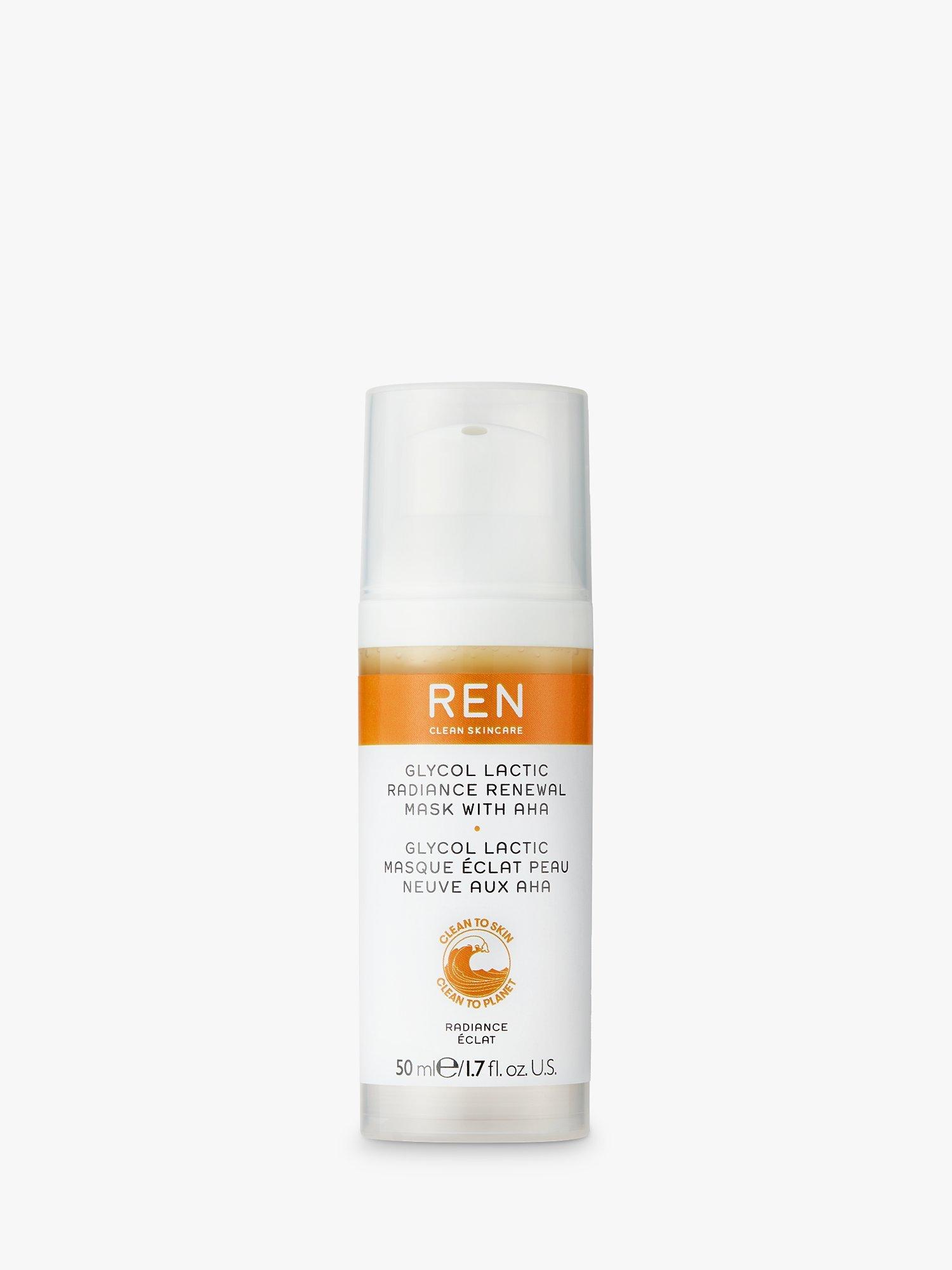 Product image 1 of 7, which shows REN Clean Skincare Glycol Lactic Radiance Renewal Mask, 50ml