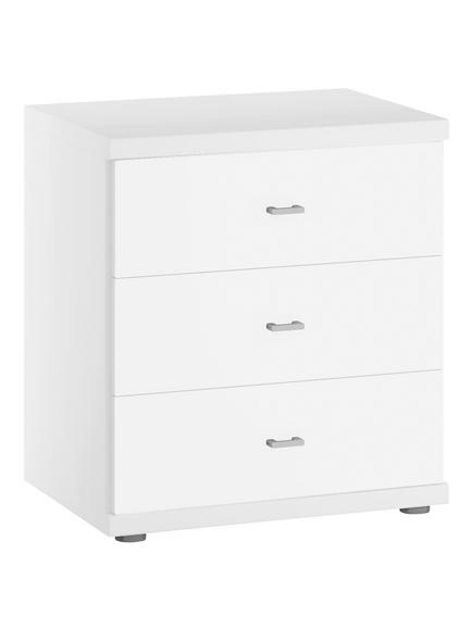 John Lewis Elstra 3 Drawer Bedside Table, White