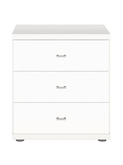 John Lewis Elstra 3 Drawer Bedside Table - view 2, White