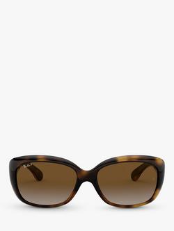 Ray-Ban RB4101 Polarised Jackie Ohh Rectangular Sunglasses - view 2, Tortoise/Brown Gradient