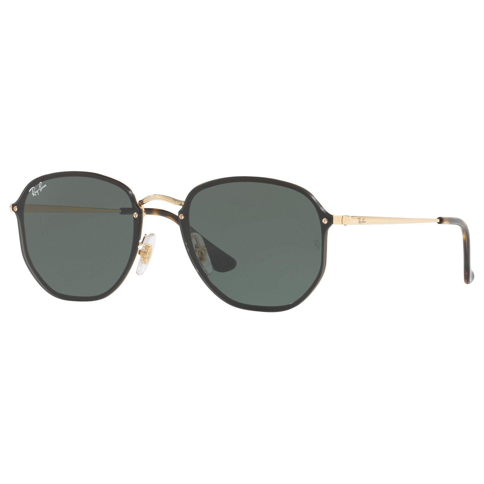 Ray-Ban RB3579N Blaze Hexagonal Sunglasses, Gold/Green
