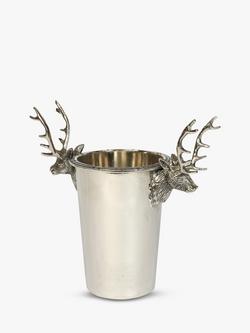 Culinary Concepts Stag Head Bottle Holder, Silver, Silver