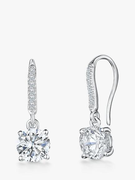 Jools by Jenny Brown Cubic Zirconia Hinged Hook Earrings, Silver, Silver