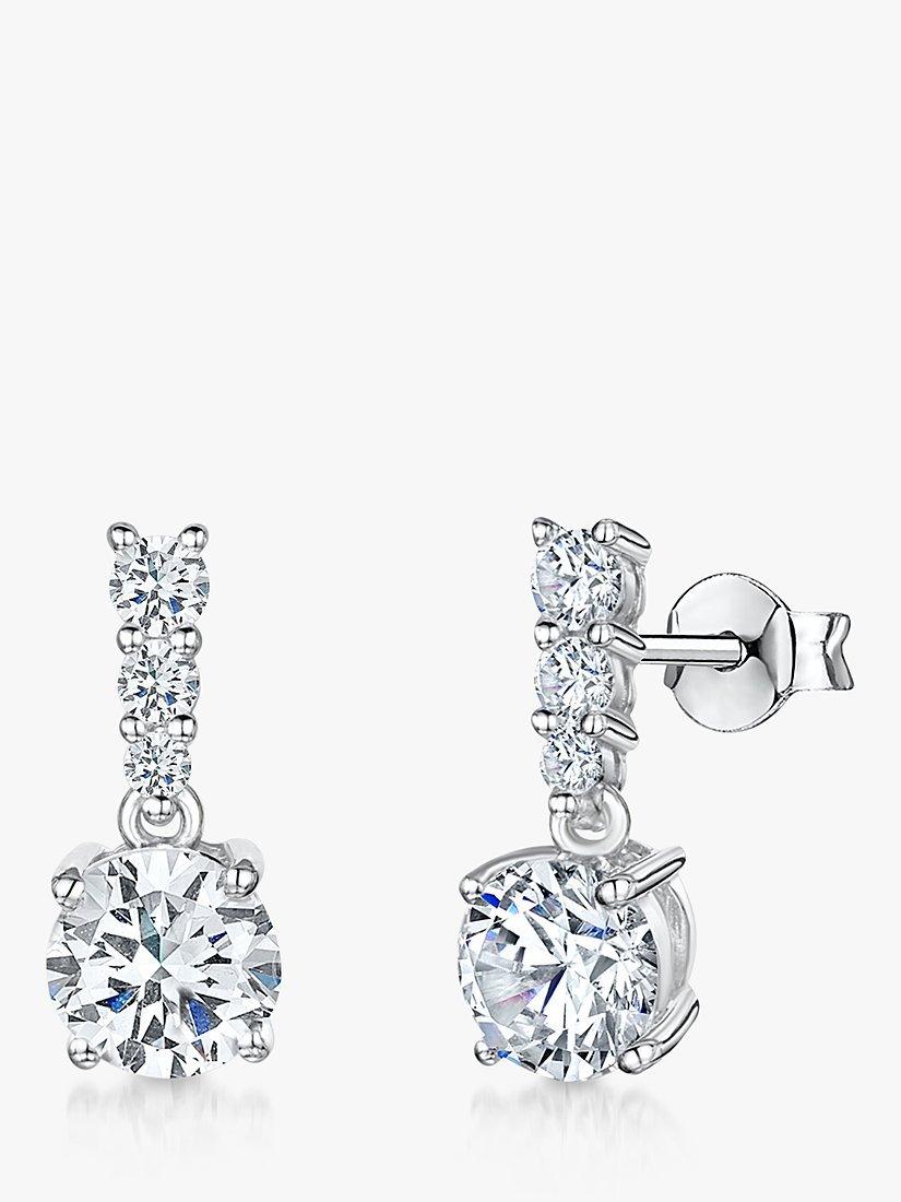 Jools by Jenny Brown Cubic Zirconia Drop Earrings, Silver