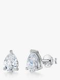 Jools by Jenny Brown Cubic Zirconia Tear Drop Stud Earrings, Silver