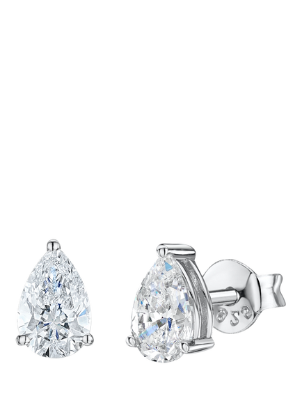 Jools by Jenny Brown Sterling Silver Cubic Zirconia Stud Earrings, Silver, Silver