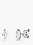 Jools by Jenny Brown Cubic Zirconia Oval Stud Earrings, Silver