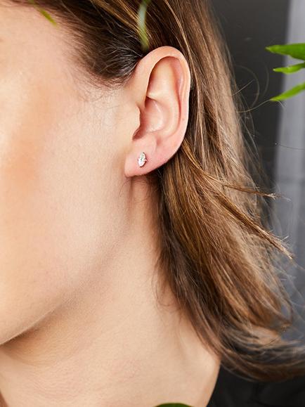 Jools by Jenny Brown Cubic Zirconia Oval Stud Earrings, Silver - view 2, Silver