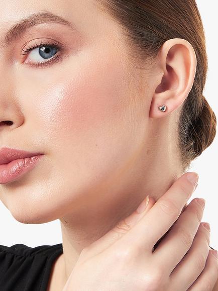 Jools by Jenny Brown Bubbly Heart Stud Earrings - view 2, Silver