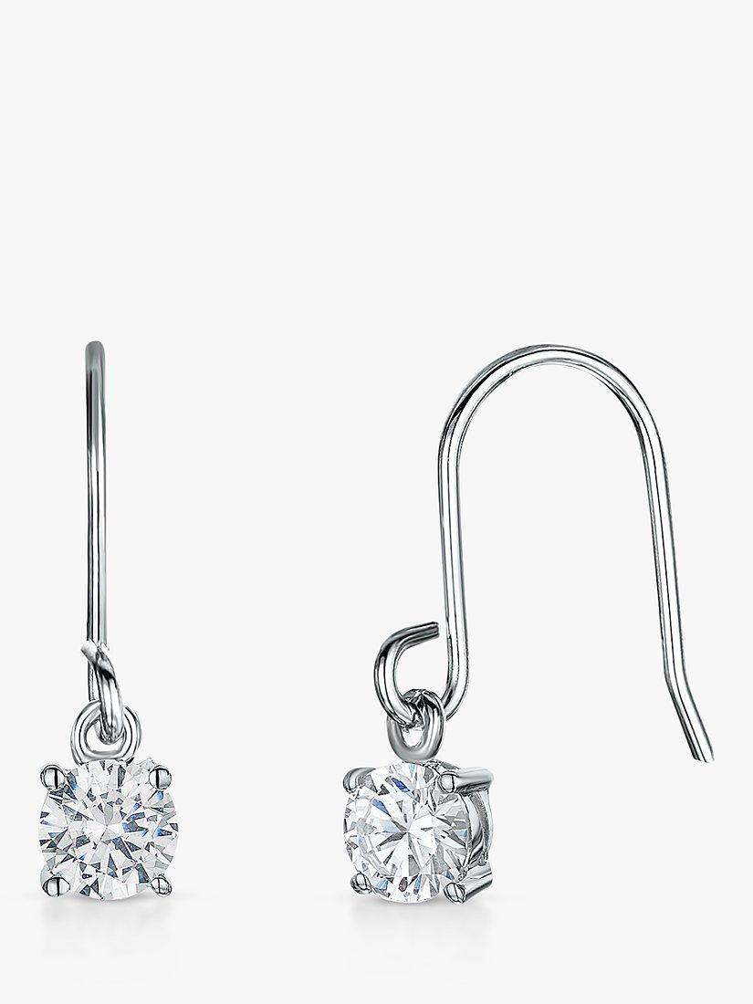 Product image 1 of 4, which shows Jools by Jenny Brown Cubic Zirconia Single Drop Earrings, Silver
