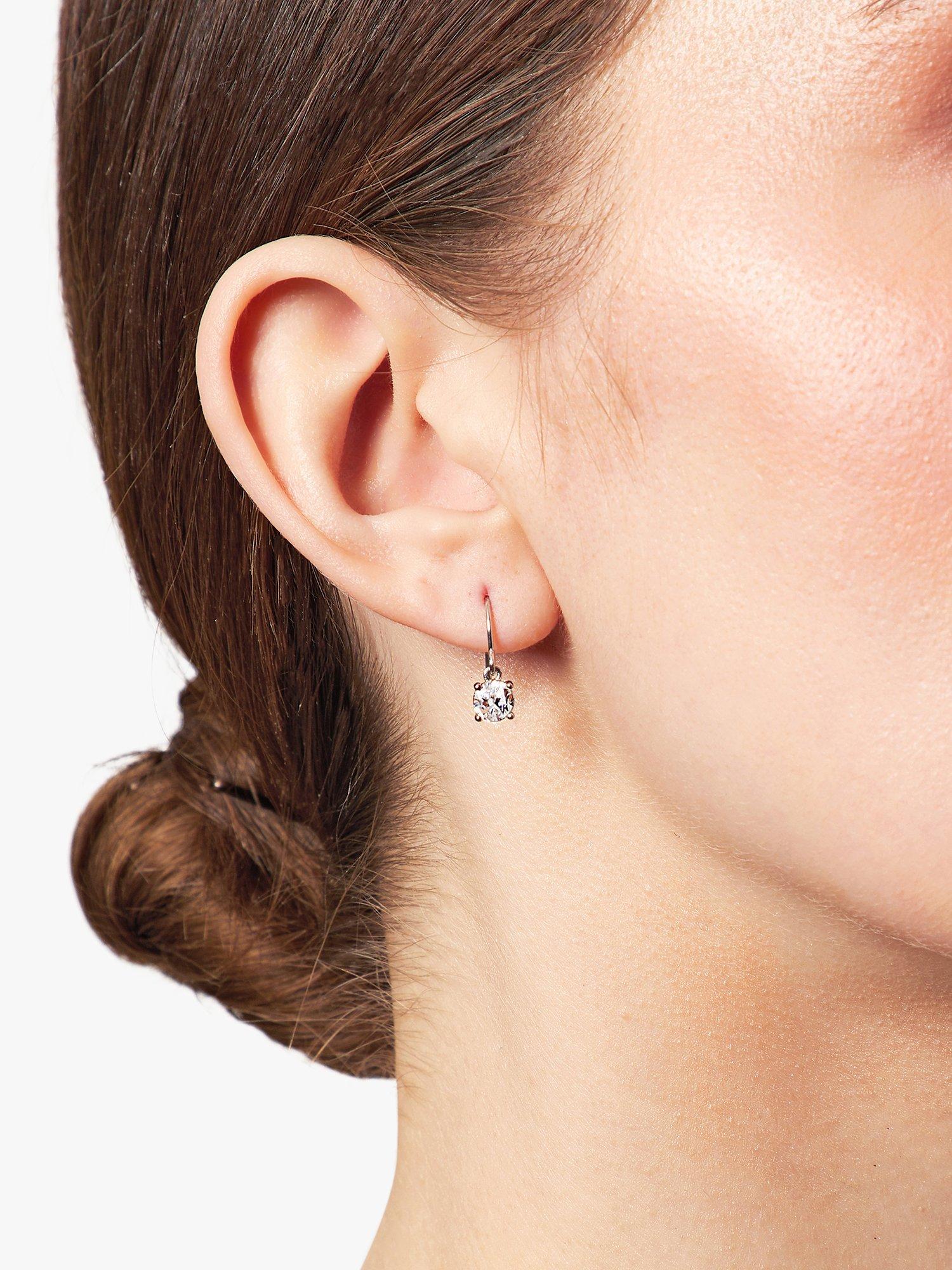 Product image 2 of 4, which shows Jools by Jenny Brown Cubic Zirconia Single Drop Earrings, Silver