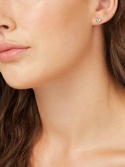 Jools by Jenny Brown Offset Curved Heart Stud Earrings - view 2, Silver