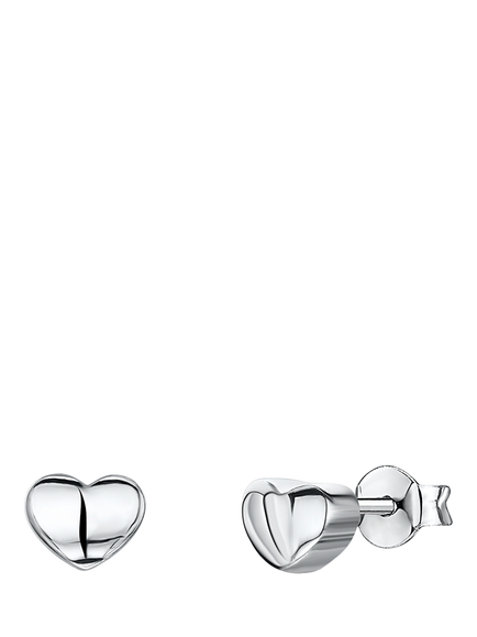 Jools by Jenny Brown Polished Heart Stud Earrings, Silver
