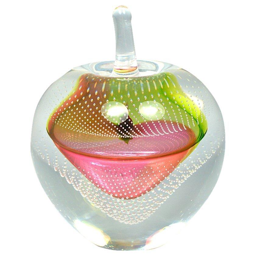 Svaja Forbidden Fruit Bubbles Glass Ornament, Red/Gold, Small