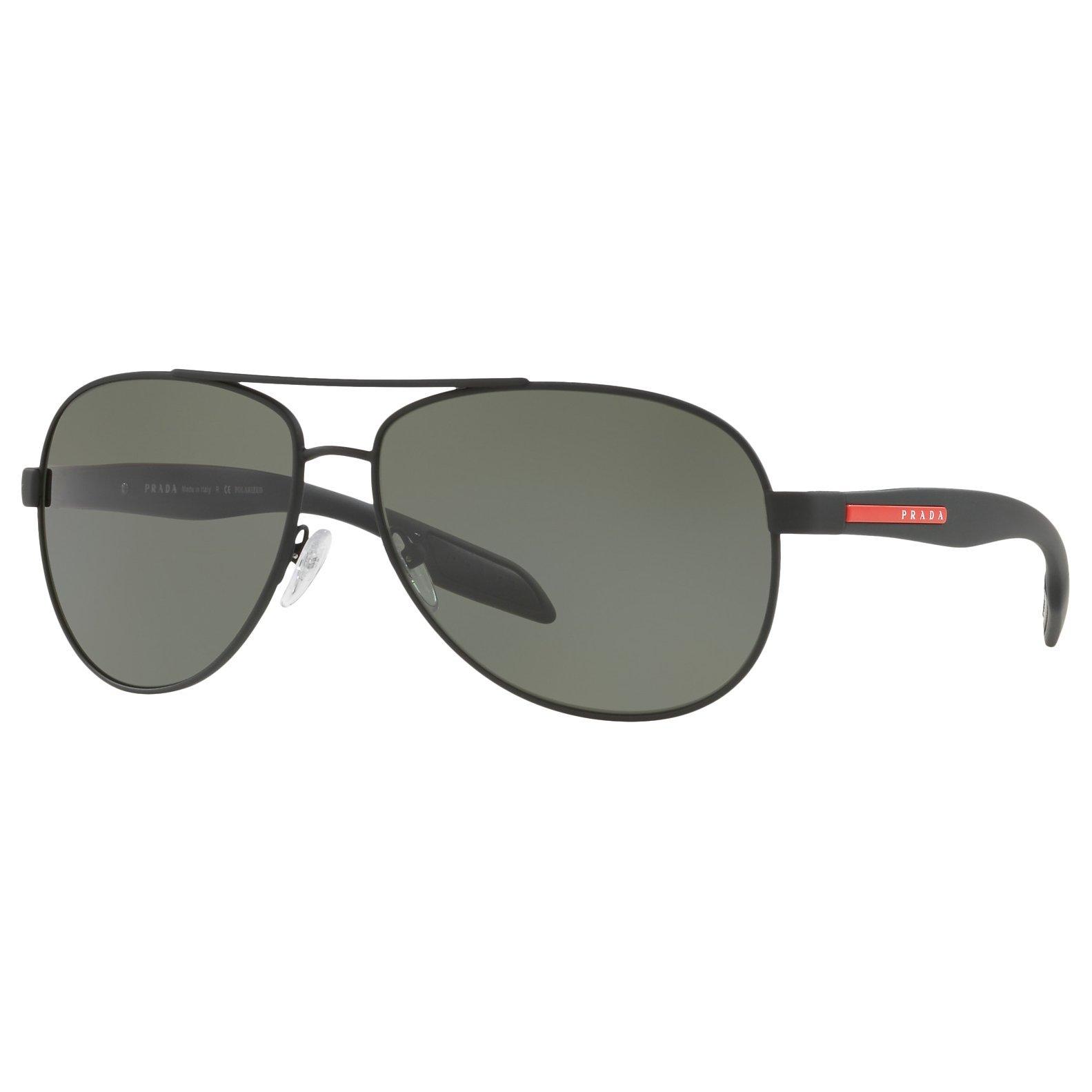 Prada Linea Rossa PS 53PS Men s Polarised Aviator Sunglasses Black Grey
