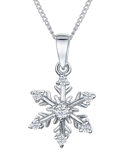Jools by Jenny Brown Cubic Zirconia Glistening Snowflake Necklace, Silver