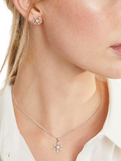 Jools by Jenny Brown Cubic Zirconia Glistening Snowflake Necklace - view 2, Silver