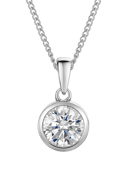 Jools by Jenny Brown Cubic Zirconia Simple Circle Necklace, Silver, Silver