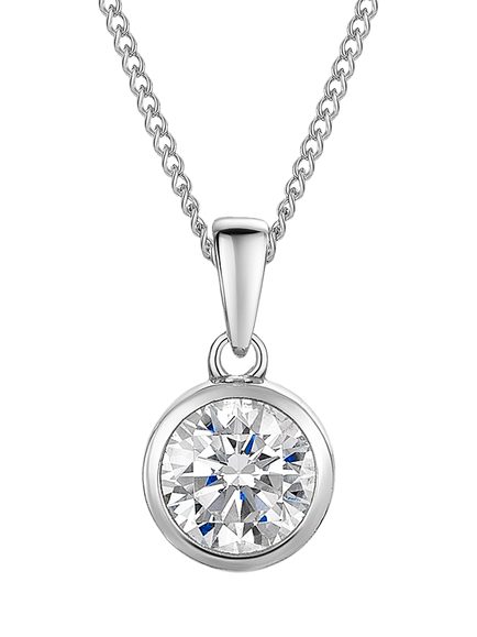 Jools by Jenny Brown Cubic Zirconia Simple Circle Necklace, Silver, Silver