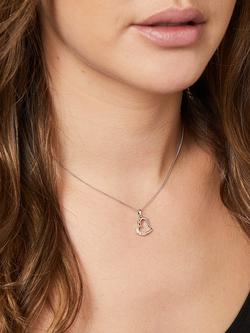 Jools by Jenny Brown Cubic Zirconia Hanging Heart Necklace - view 2, Silver
