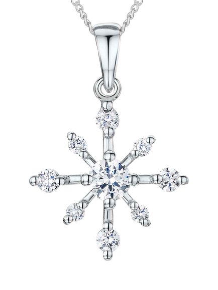 Jools by Jenny Brown Cubic Zirconia Twinkling Star Necklace, Silver, Silver