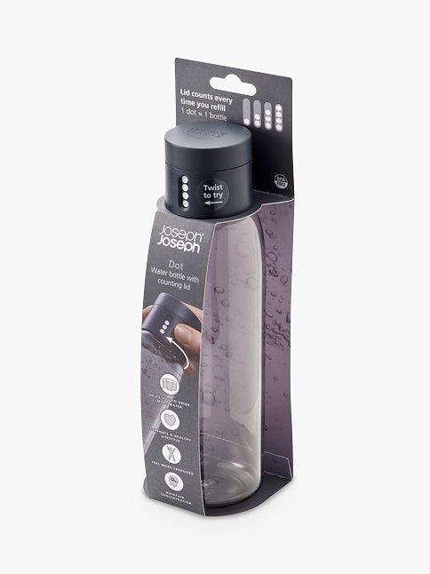 Joseph Joseph Dot Hydration Tracker Water Bottle, 600ml, Grey