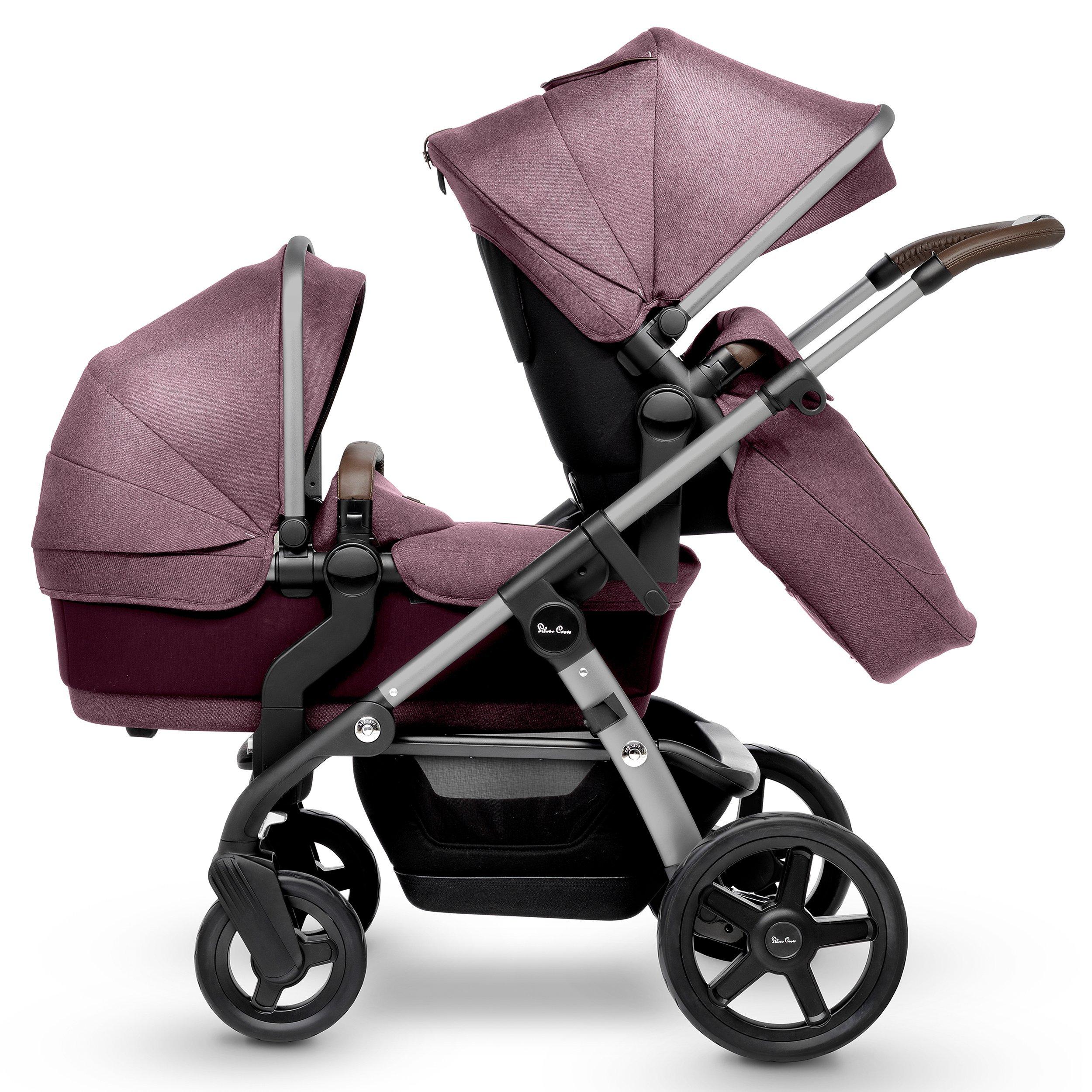 Silver Cross Wave Pushchair and Carrycot Claret