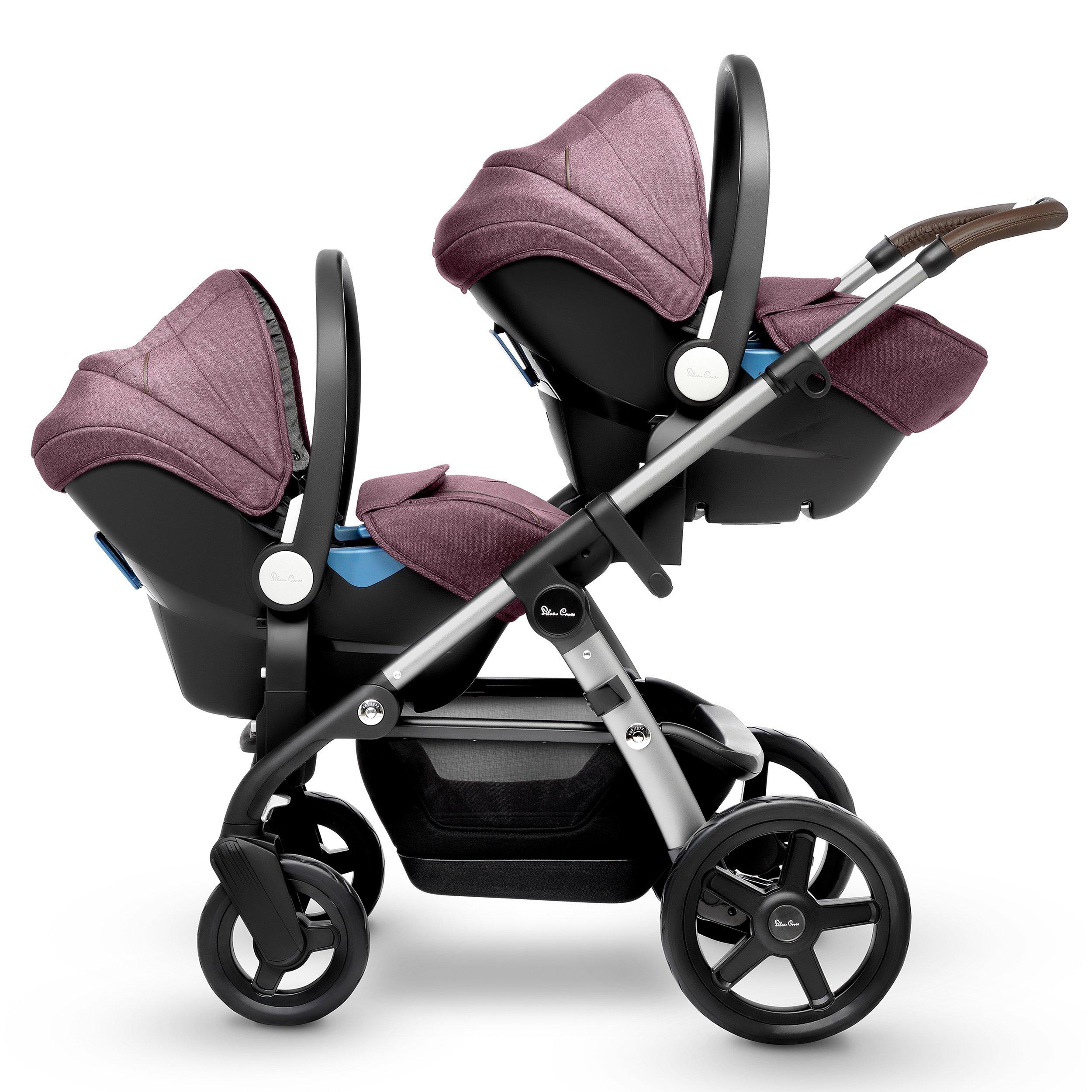 Silver Cross Wave Pushchair and Carrycot Claret