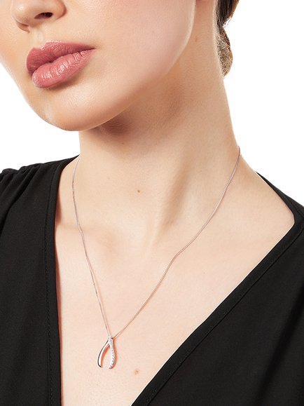 Jools by Jenny Brown Cubic Zirconia Wishbone Necklace - view 2, Silver