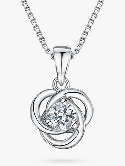 Jools by Jenny Brown 3 Link Cubic Zirconia Pendant Necklace, Silver
