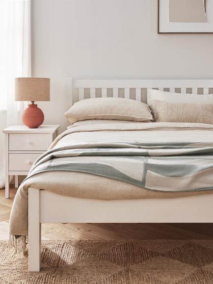 John Lewis Wilton Bed Frame, Double - view 2, White