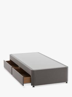 Silentnight Non Sprung 2 Drawer Divan Storage Bed, Single, Slate Grey