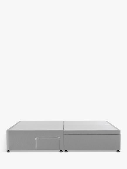 Silentnight 2 Drawer Continental Half Ottoman Divan Storage Bed, Double, Slate Grey