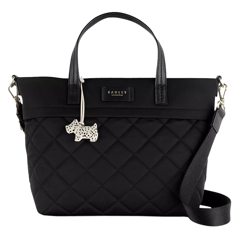 Radley Hilly Fields Quilted Fabric Medium Grab Bag Black