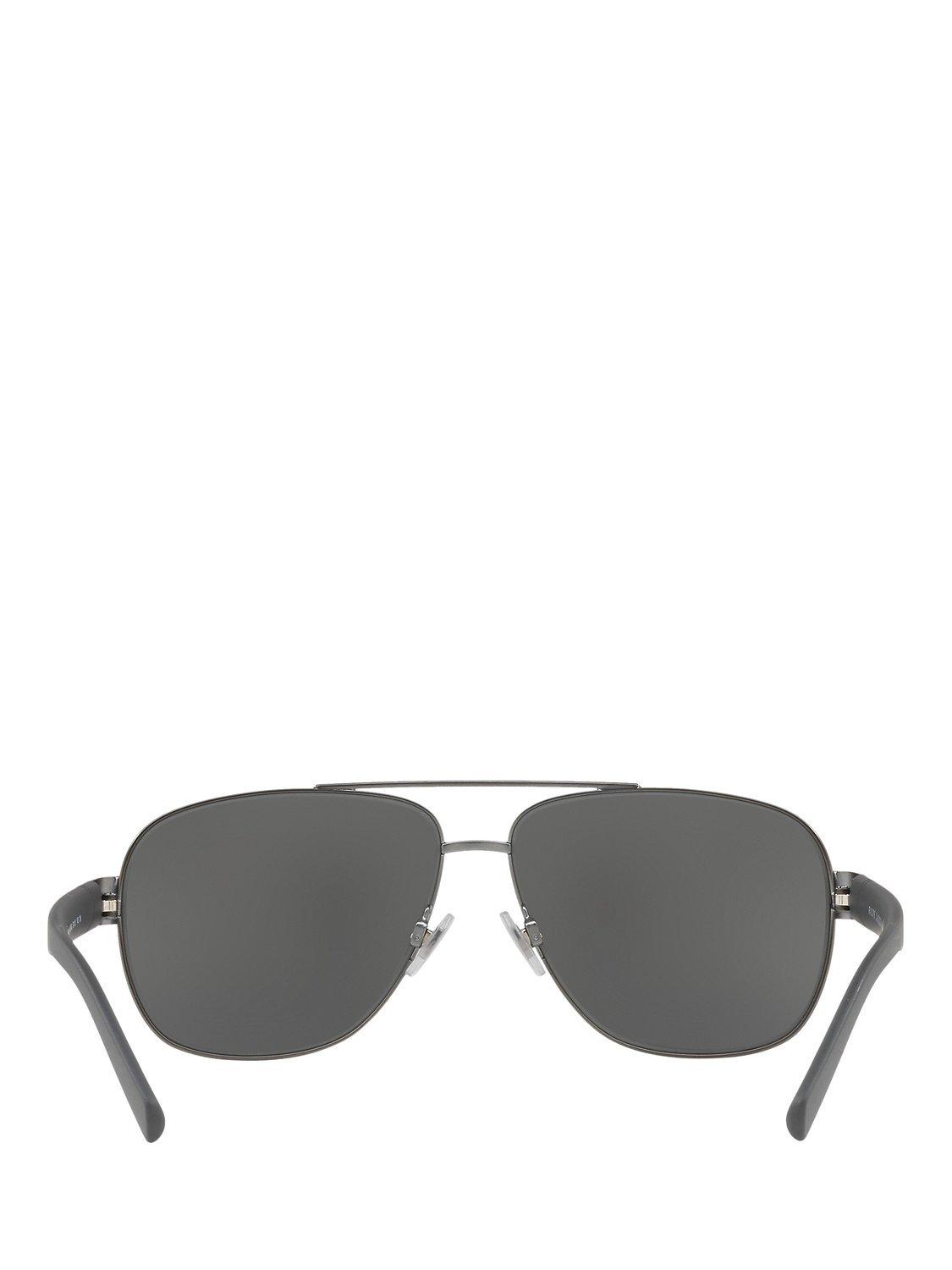 Product image 4 of 10, which shows Polo Ralph Lauren PH3110 Men's Aviator Sunglasses, Charcoal/Mirror Silver