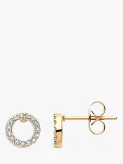 Estella Bartlett Cubic Zirconia Open Circle Stud Earrings, Gold, Gold