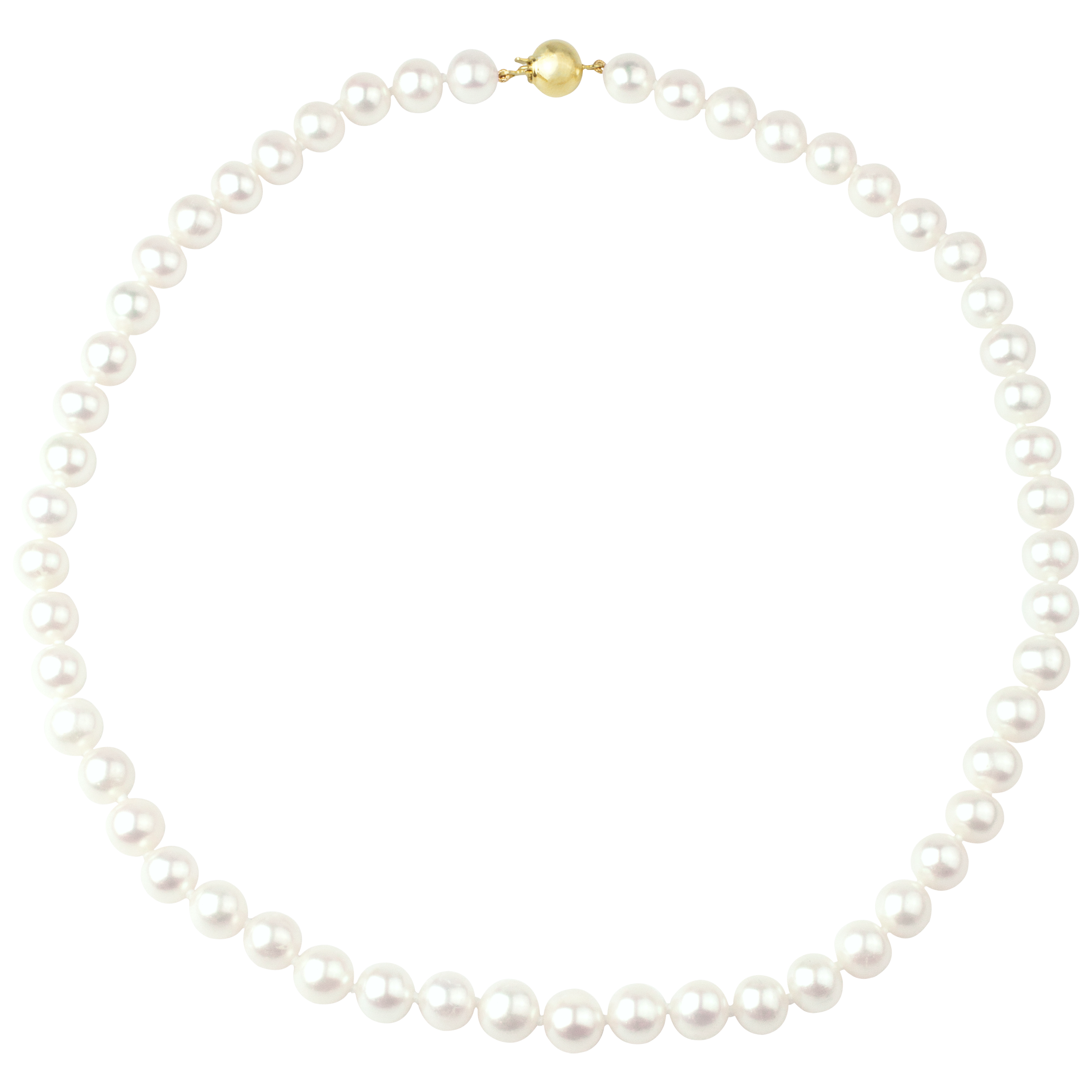 E.W Adams 9ct Gold Freshwater Pearl Necklace, White