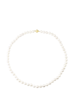 E.W Adams 9ct Gold Freshwater Pearl Necklace, White, White