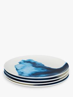 Rick Stein Coves of Cornwall Side Plates, Set of 4, Blue/White, Dia.21cm, Blue/White