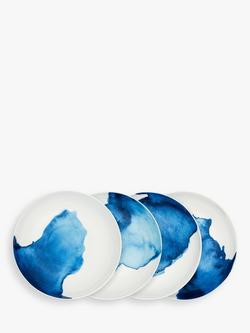 Rick Stein Coves of Cornwall Supper Bowl, Set of 4, Blue/White, Dia.21cm, Blue/White