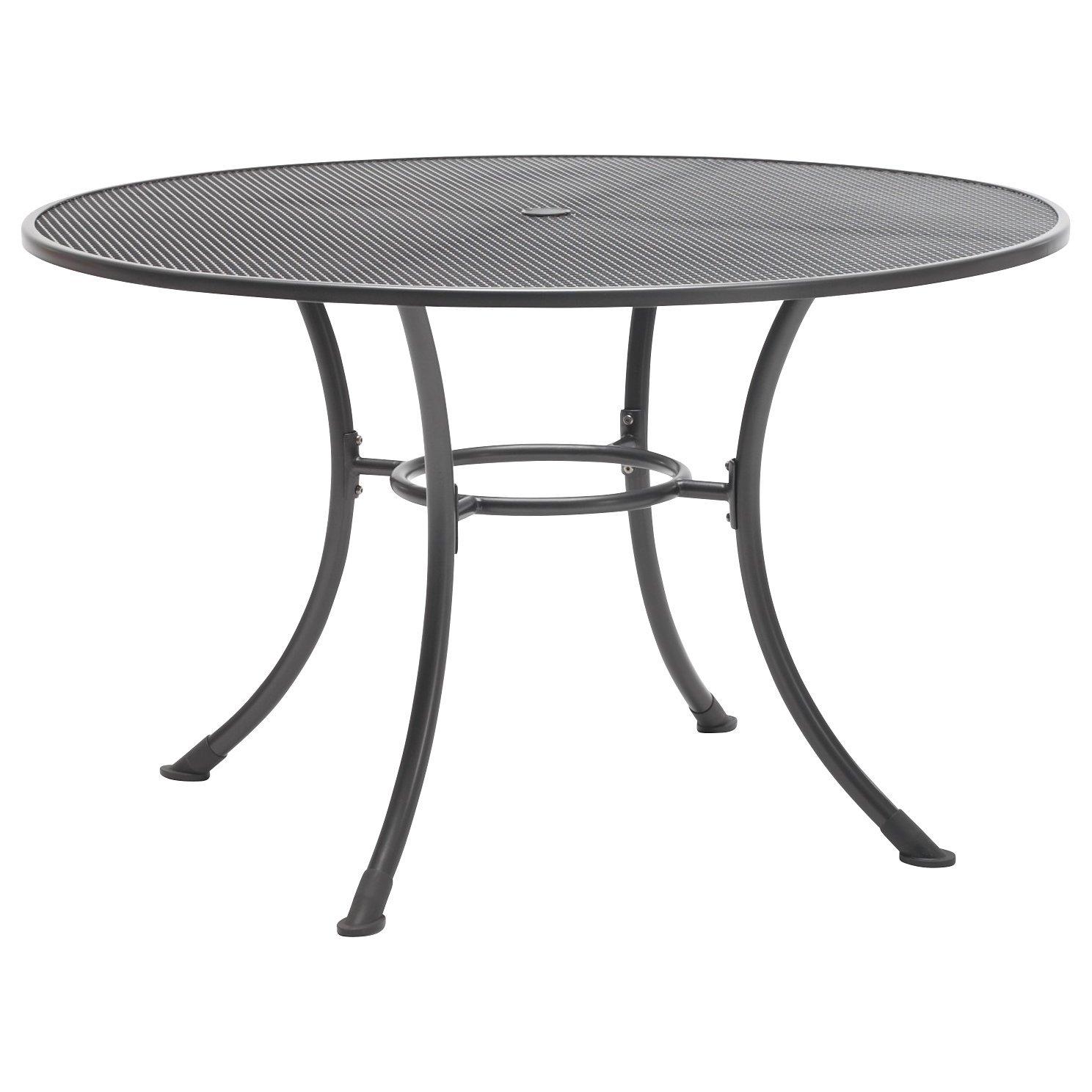 John Lewis Henley by KETTLER Round 6-Seater Garden Dining Table, Dia.135cm, Grey