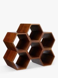 John Lewis Honeycomb Wine Rack, 6 Bottle, FSC-Certified (Mango Wood), Natural