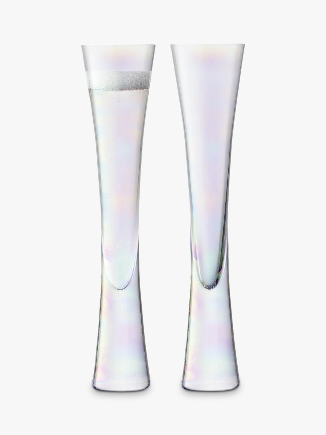 LSA International Moya Champagne Flutes, Mother of Pearl, Set of 2, 170ml