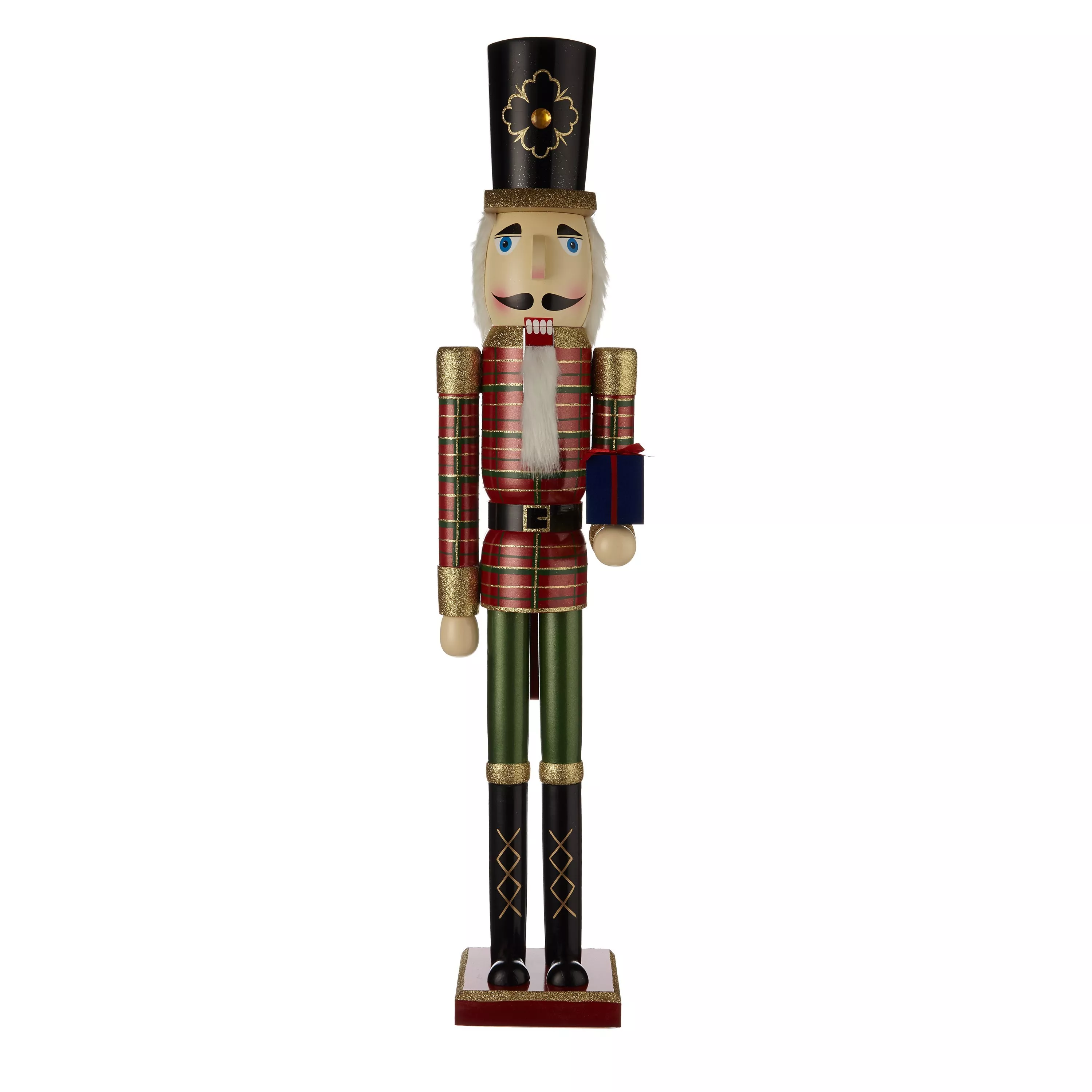 John Lewis Nutcracker Tartan Extra Large Wood Figurine H89cm