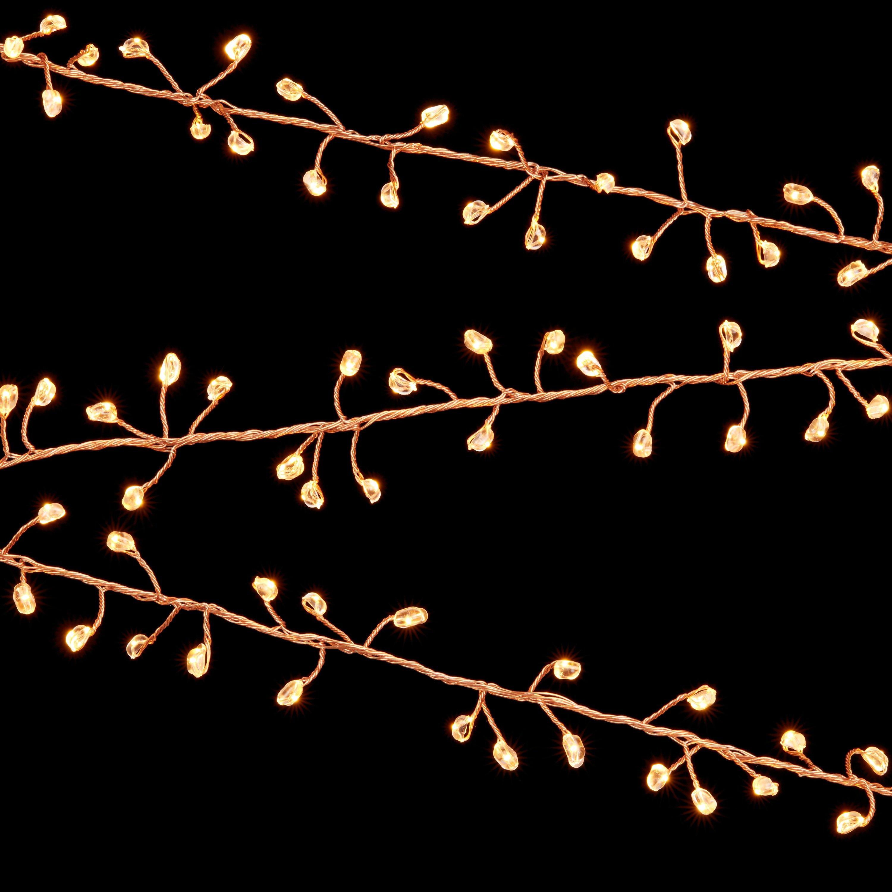 John Lewis & Partners 240 LED Firecracker Lights, Pure White, 10.7m