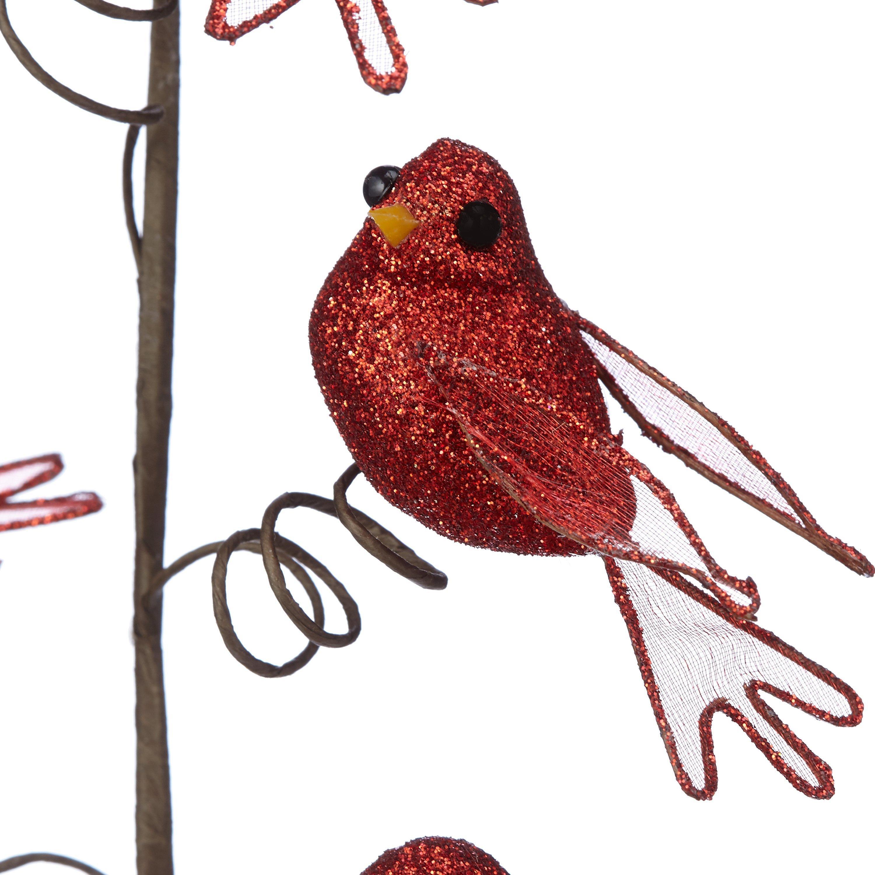 John Lewis & Partners Tales of the Maharaja Glitter Bird Pick, Red
