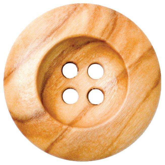 Groves Rimmed Wooden Button, 22mm, Pack of 3